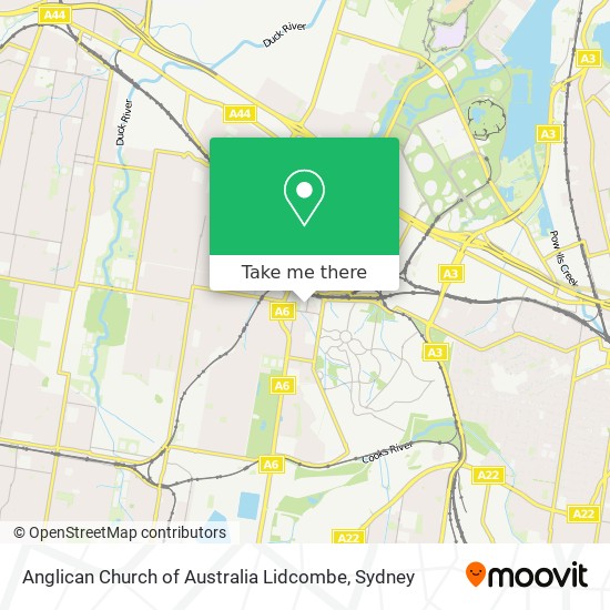 Mapa Anglican Church of Australia Lidcombe