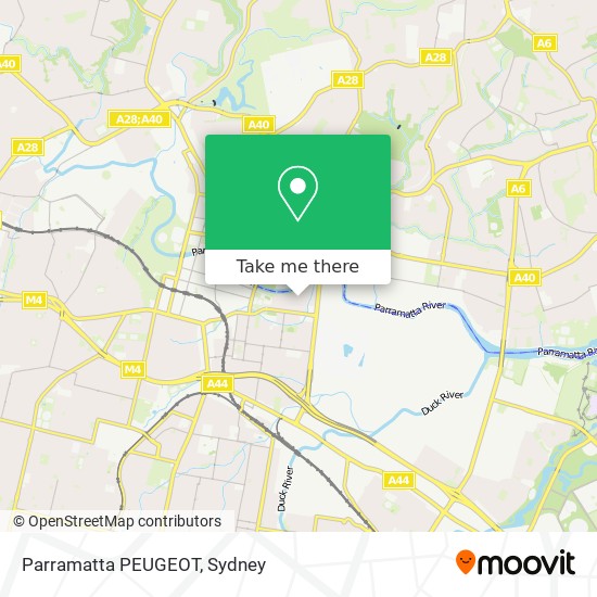 Mapa Parramatta PEUGEOT