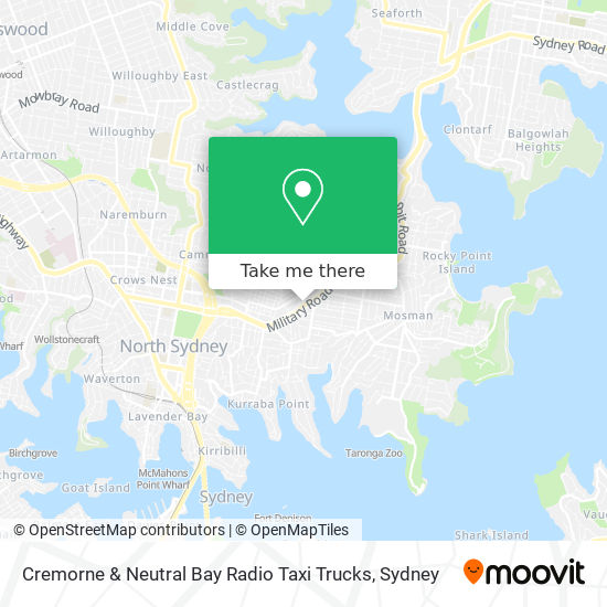 Cremorne & Neutral Bay Radio Taxi Trucks map