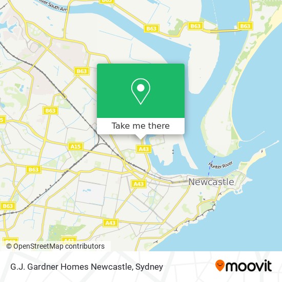 Mapa G.J. Gardner Homes Newcastle