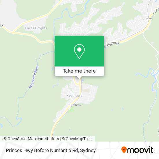 Princes Hwy Before Numantia Rd map