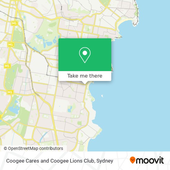 Coogee Cares and Coogee Lions Club map