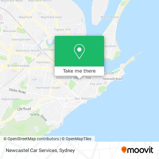 Mapa Newcastel Car Services