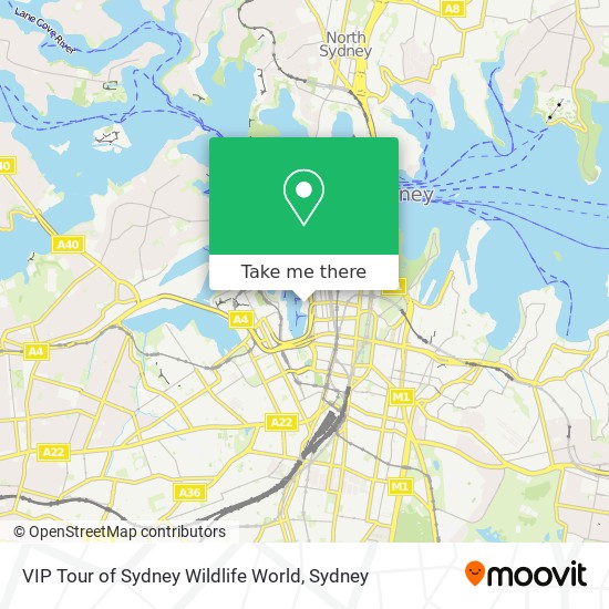 Mapa VIP Tour of Sydney Wildlife World