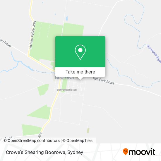 Crowe's Shearing Boorowa map
