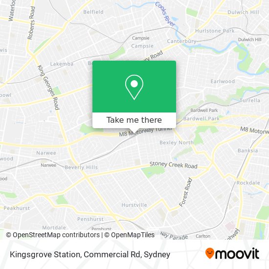 Kingsgrove Station, Commercial Rd map