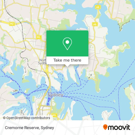 Cremorne Reserve map