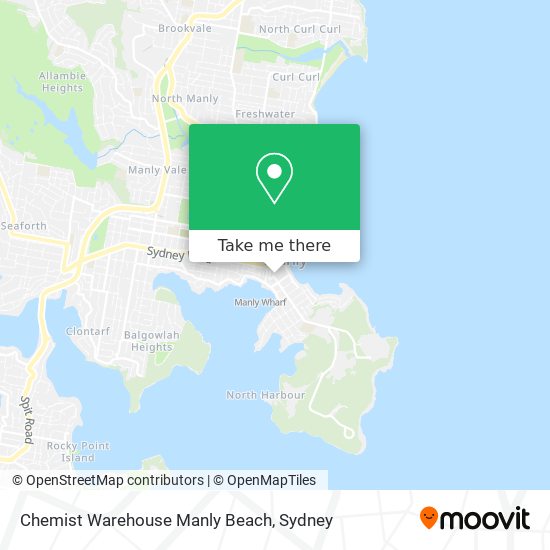 Mapa Chemist Warehouse Manly Beach