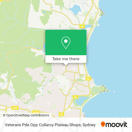 Mapa Veterans Pde Opp Collaroy Plateau Shops