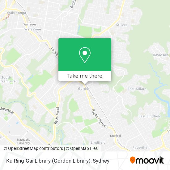 Ku-Ring-Gai Library (Gordon Library) map