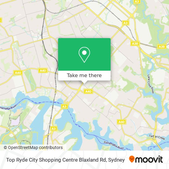 Top Ryde City Shopping Centre Blaxland Rd map