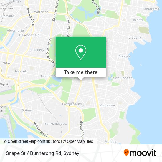 Snape St / Bunnerong Rd map