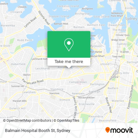 Mapa Balmain Hospital Booth St