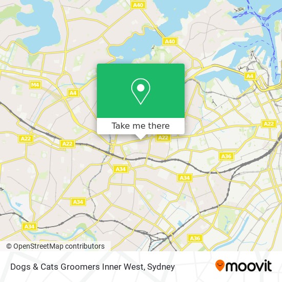 Mapa Dogs & Cats Groomers Inner West