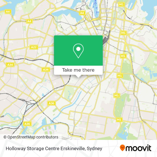 Holloway Storage Centre Erskineville map