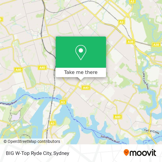 Mapa BIG W-Top Ryde City