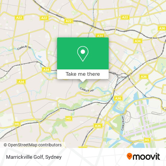 Marrickville Golf map