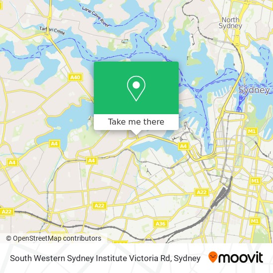 Mapa South Western Sydney Institute Victoria Rd