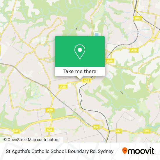 Mapa St Agatha's Catholic School, Boundary Rd