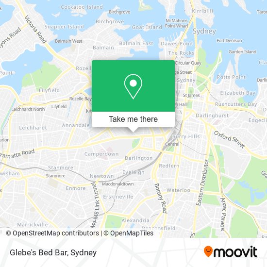 Glebe's Bed Bar map