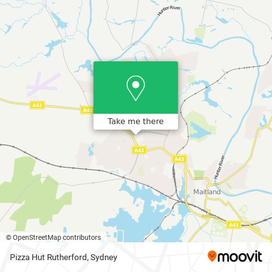Pizza Hut Rutherford map