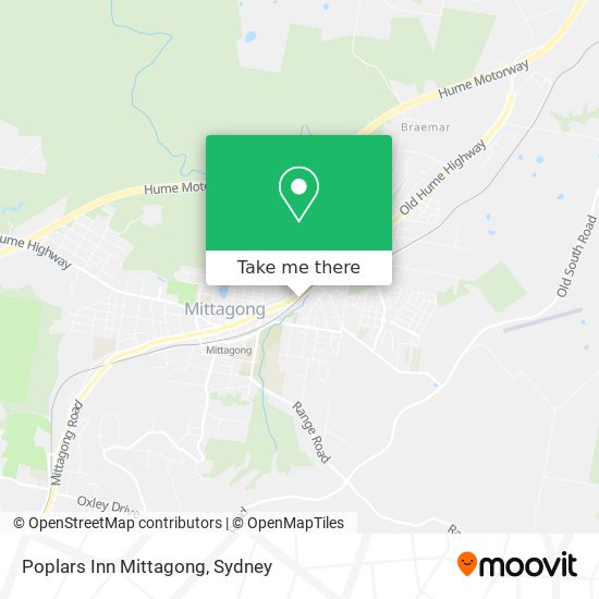 Mapa Poplars Inn Mittagong