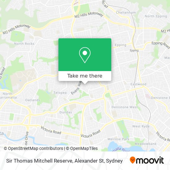 Sir Thomas Mitchell Reserve, Alexander St map