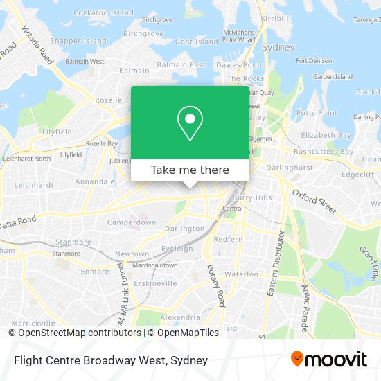 Mapa Flight Centre Broadway West