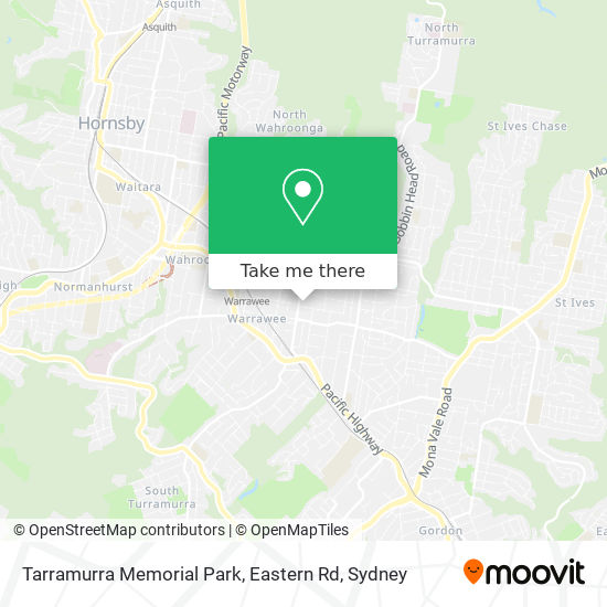 Tarramurra Memorial Park, Eastern Rd map