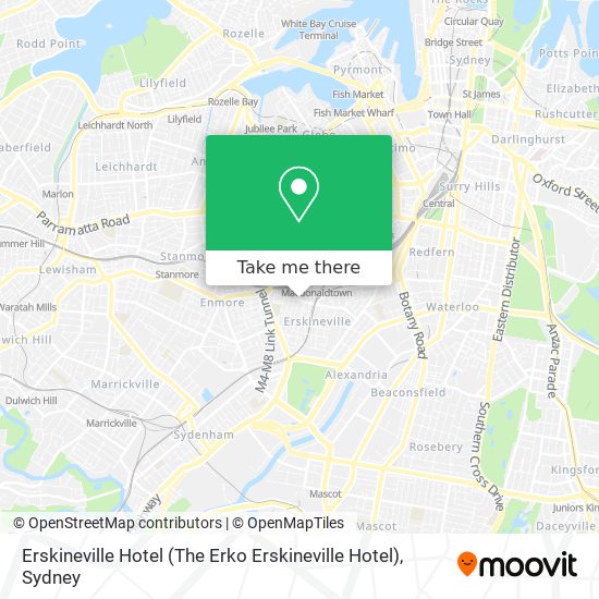 Mapa Erskineville Hotel (The Erko Erskineville Hotel)
