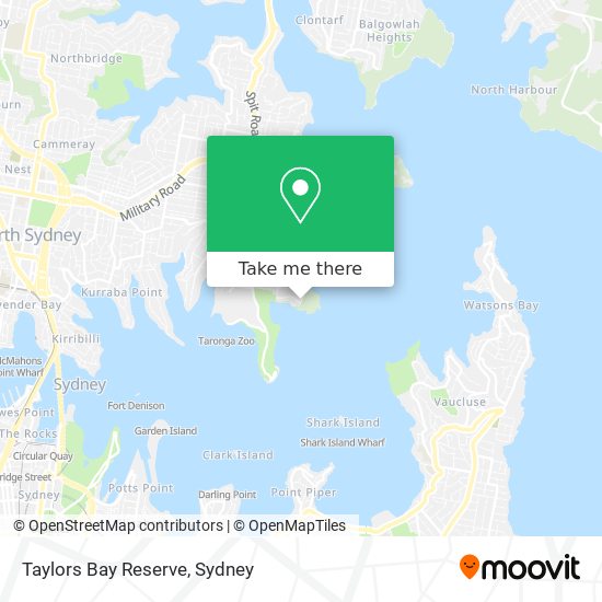 Taylors Bay Reserve map