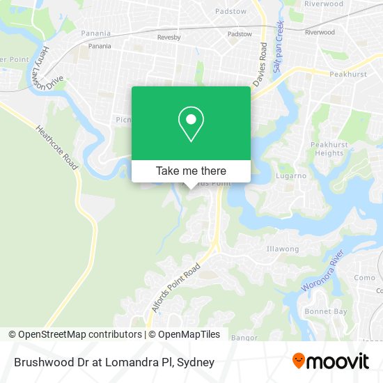 Brushwood Dr at Lomandra Pl map