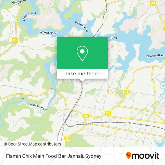 Mapa Flamin Chix Main Food Bar Jannali