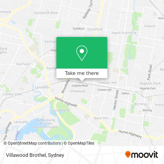 Mapa Villawood Brothel