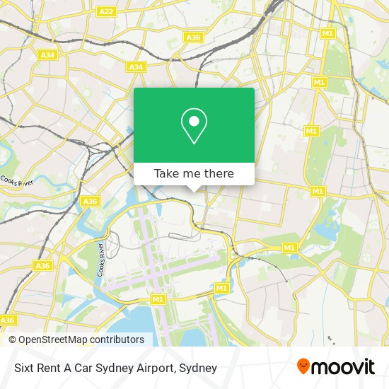 Sixt Rent A Car Sydney Airport map