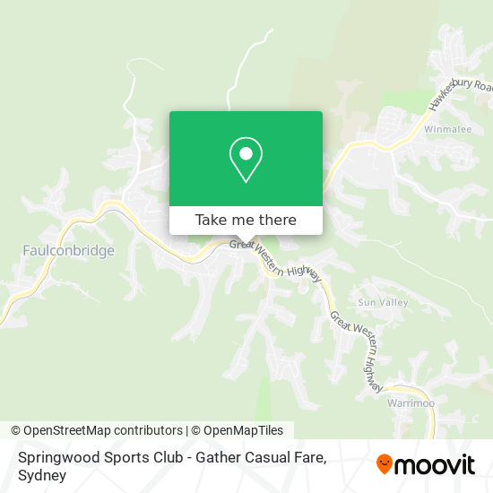 Mapa Springwood Sports Club - Gather Casual Fare