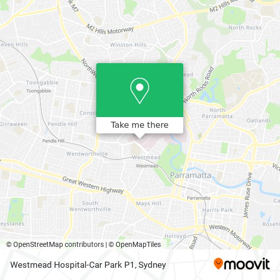 Mapa Westmead Hospital-Car Park P1