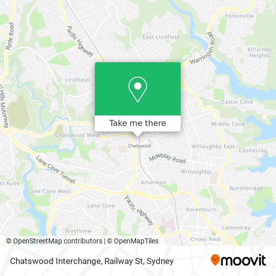 Mapa Chatswood Interchange, Railway St