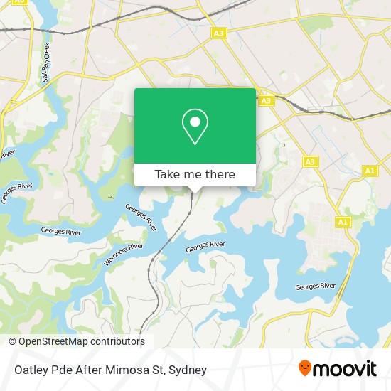 Oatley Pde After Mimosa St map