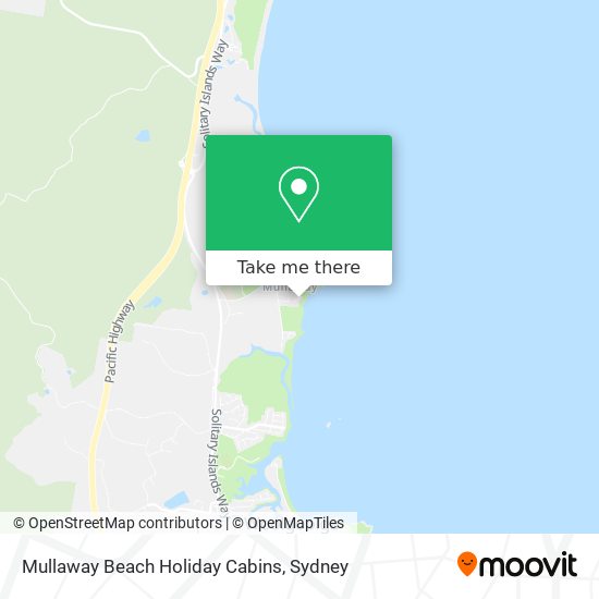 Mapa Mullaway Beach Holiday Cabins