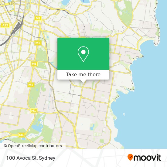 100 Avoca St map