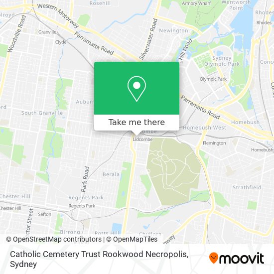 Catholic Cemetery Trust Rookwood Necropolis map