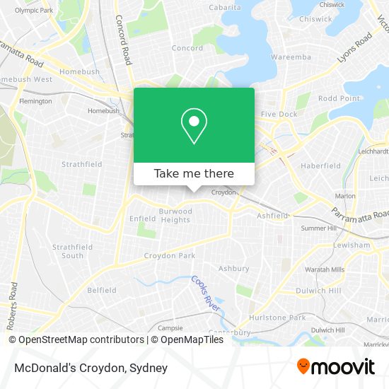 McDonald's Croydon map