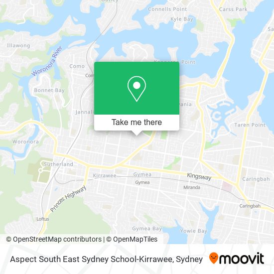 Aspect South East Sydney School-Kirrawee map