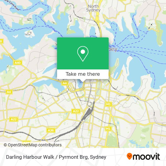 Mapa Darling Harbour Walk / Pyrmont Brg