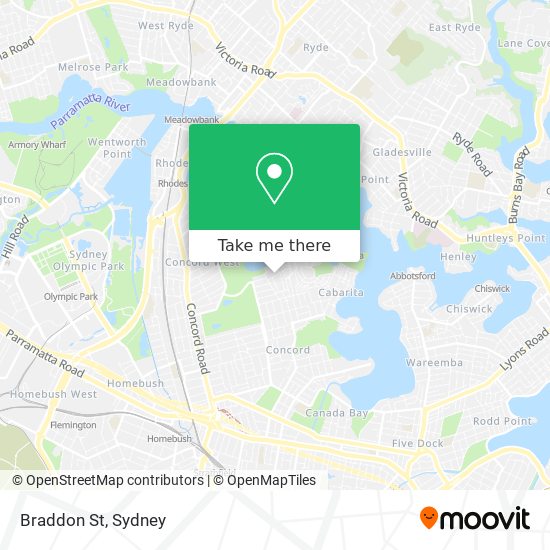 Mapa Braddon St