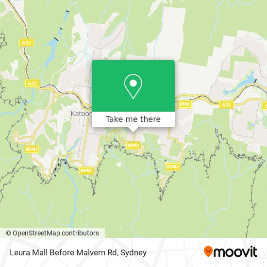 Leura Mall Before Malvern Rd map