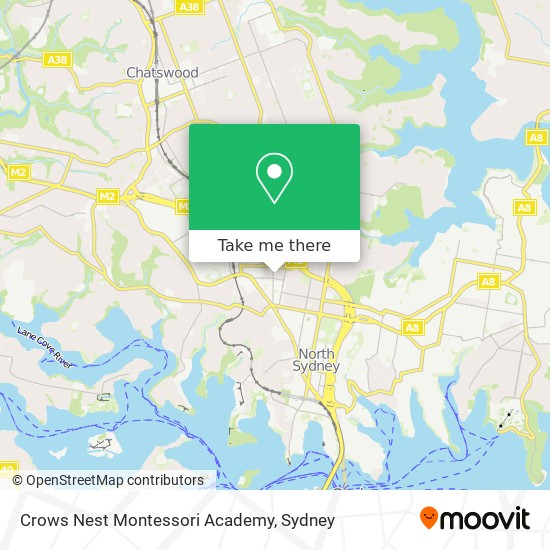 Mapa Crows Nest Montessori Academy