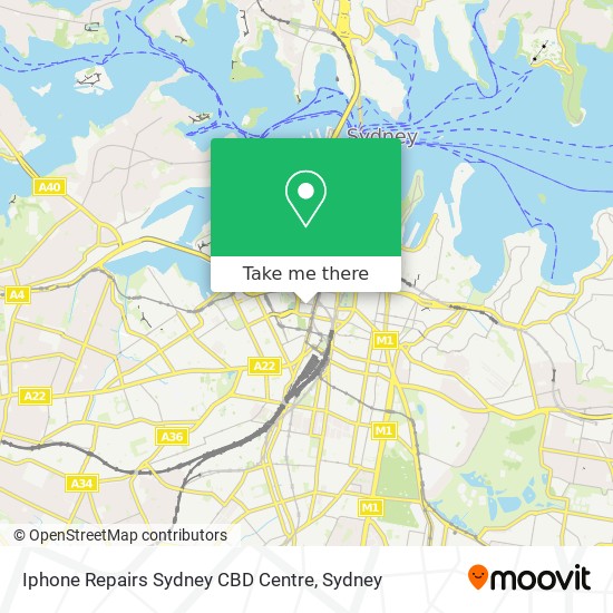 Iphone Repairs Sydney CBD Centre map