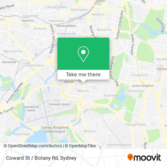 Coward St / Botany Rd map